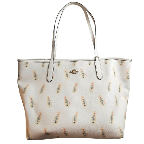 NWT Coach City Tote Lipstick Print - Picture 1 of 13